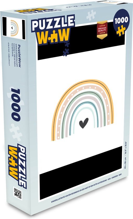 MuchoWow Puzzel Regenboog - Hartje - Stippen - Pastel - Legpuzzel - Puzzel 1000 stukjes volwassenen - Sinterklaas cadeautjes - Sinterklaas voor grote kinderen