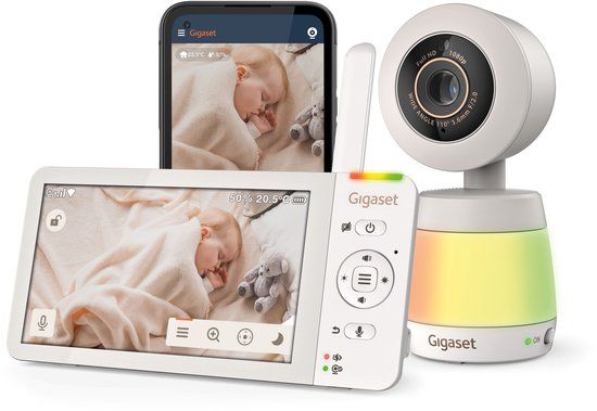 Gigaset Baby 700 Babyfoon met camera - APP bediening - Nachtzicht in kleur - Nachtlamp - Touchscreen