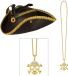 Boland Verkleedkleding set piratenhoed - zwart/goud