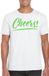 Bellatio Decorations T-shirt voor heren - wit - groene glitter - M