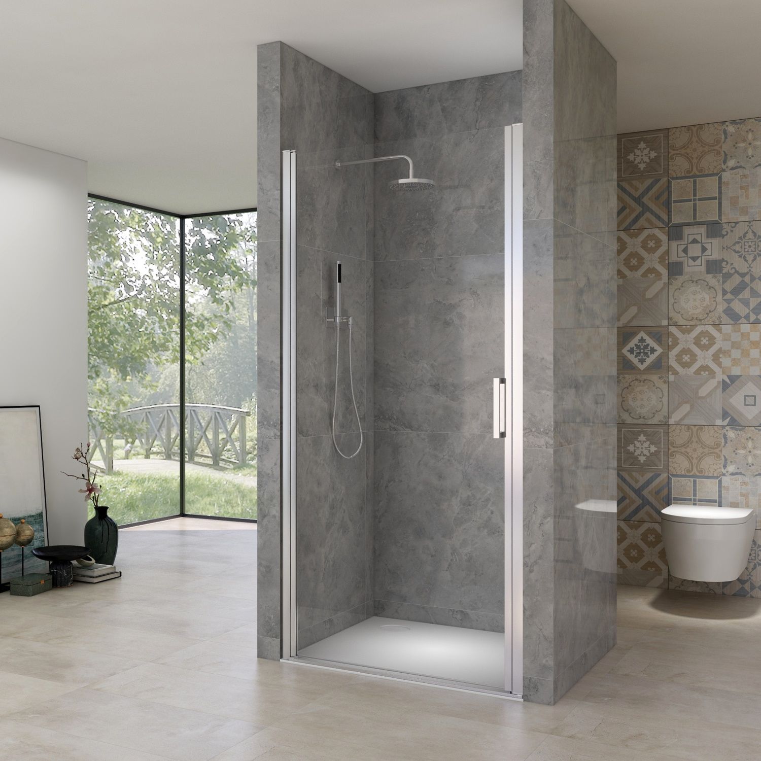 van Rijn Nisdeur van rijn st02 draaideur 92x200 cm 6 mm chroom