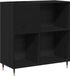 vidaXL Platenkast Zwart Eiken 85 x 38 x 89 cm Bewerkt hout