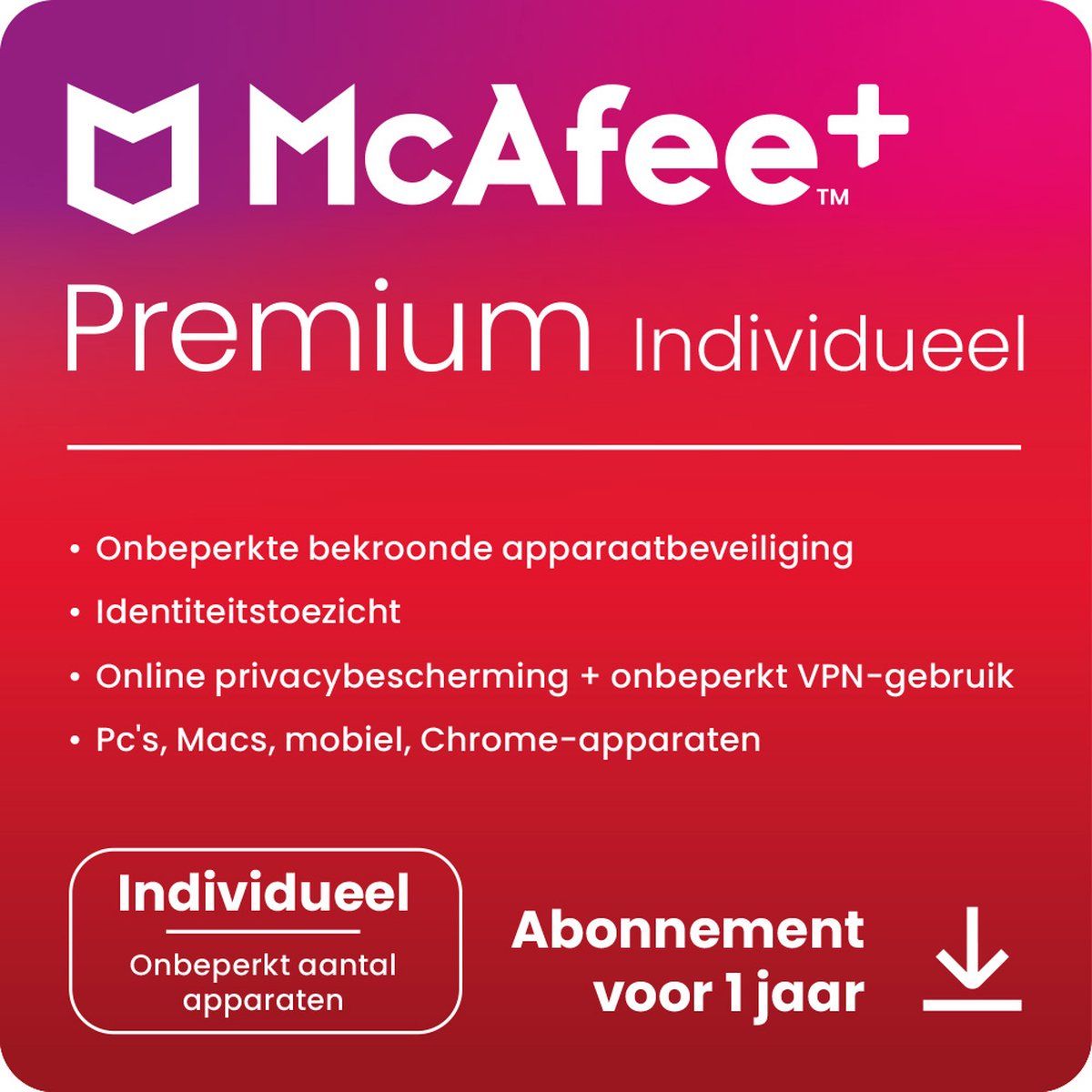 McAfee+ Premium - 1 Jaar - Onbeperkt aantal apparaten - Download - NL