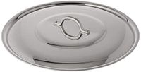Agnelli Pentole FAMA2936 plat deksel met handvat, rand en brug, zware BLTF-aluminium, gepolijst zilver, 36 cm