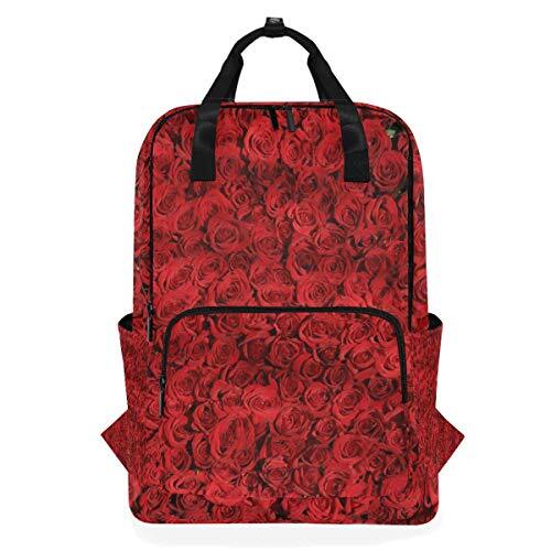 MONTOJ Travel Rugzak Rood Rose Patroon School Rugzak