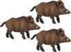 Papo Ensemble de 3x pièces figurine d'animal en plastique sanglier 9,5 cm