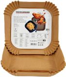 Fackelmann Papieren bakjes voor airfryer, vierkant, antiaanbaklaag, hittebestendig tot 230 °C, 20 x 4,5 cm