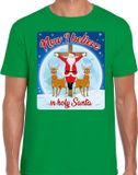 Bellatio Decorations Shoppartners Bv Fout Kerstshirt / t-shirt - Now I believe in Holy Santa - groen voor heren - kerstkleding / kerst outfit XL