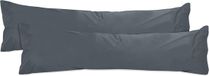 Merkloos / Sans marque npluseins 2-pack kussensloop van katoen - jersey - antraciet, ca. 40 x 145 cm