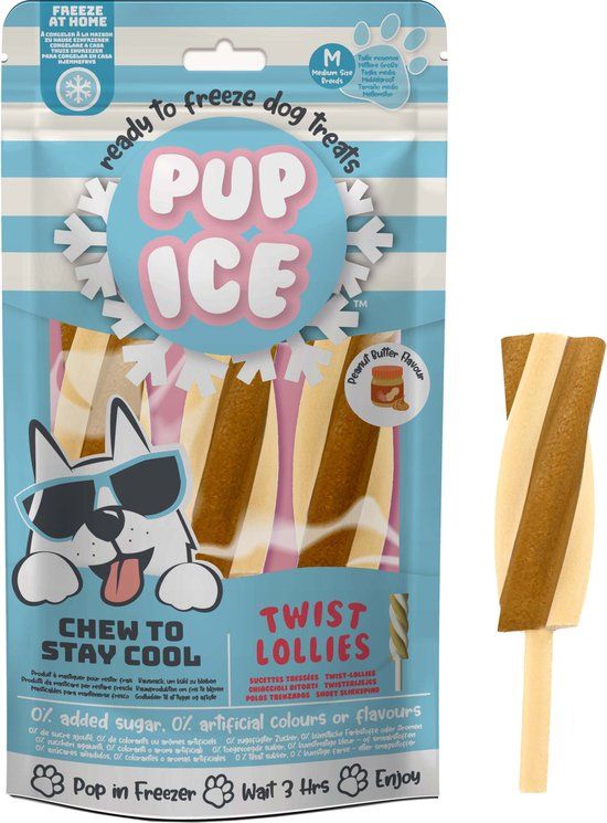 Pup Ice Hondenijsje Twist Lollie Peanut butter