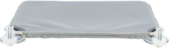Trixie Hangmat Voor Aan Raam - Opvouwbaar - Pluche/Mesh - Wit/Grijs - 58x34 cm