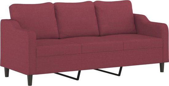 vidaXL Driezitsbank Wijnrood Stof 180 cm