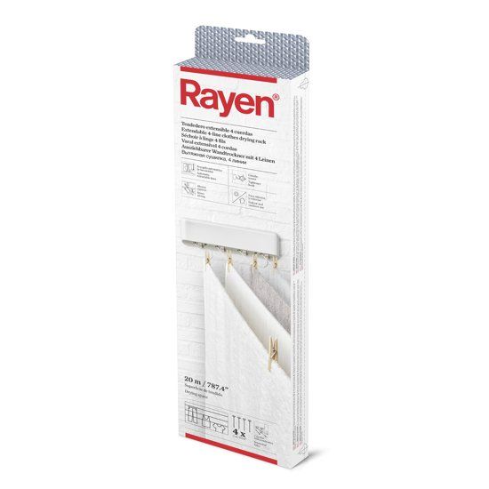 Rayen Uitrekbare Droogrek voor Kleding met 4 Lijnen