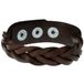 LGT JWLS Leren mannen armband Twisted Wrap Donkerbruin