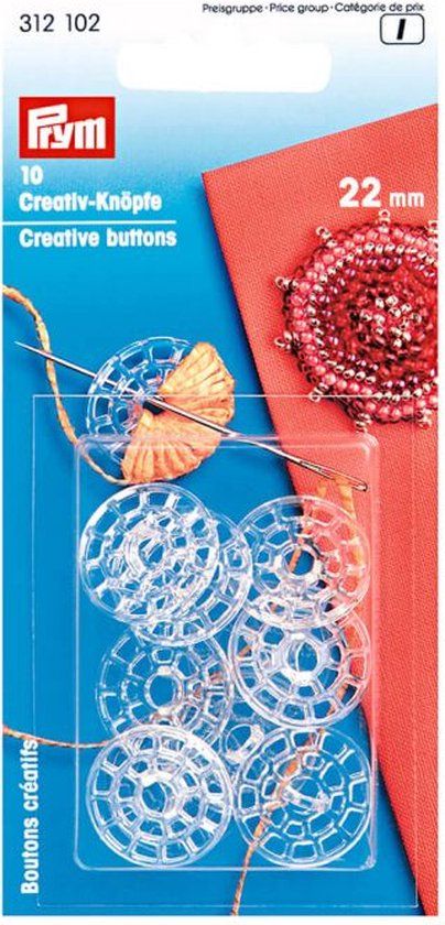 Prym - Creatieve Plastic Transparante (22 mm) Knoppen - 1 Stuk