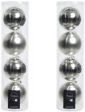 Decoris Kaemingk B.V. 8x Zilveren glazen kerstballen 10 cm - Mat