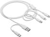 Akyga AK-USB-52 USB-kabel USB-C stekker, USB-A stekker, Apple Lightning stekker, USB-micro-B stekker 1.20 m Wit