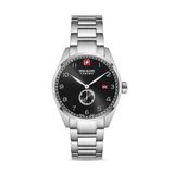 Swiss Military Hanowa SMWGH0000704 Lynx Heren Polshorloge Quartz Zilverkleurig Staal Zwart Saffierglas 10 ATM
