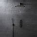Hudson Reed Idro Douche thermostatique à boutons poussoir – Avec pommeau – 2 fonctions – Noir – Douchette avec support mural
