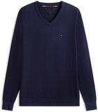 Tommy Hilfiger Essential Katoenen V-Hals Trui - Blauw - Maat M