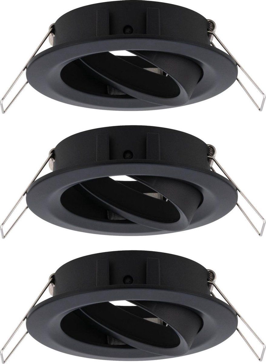 Paulmann Inbouwlamp Choose Basisset zwenkbaar rond 84mm 50° max. 3x10W dimbaar Zwart mat