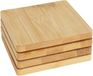 Excellent Houseware Glasonderzetters - 4x - beige - vierkant - hout - 10 x 10 cm