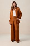 Sissy-Boy Bruine high waist wide leg broek