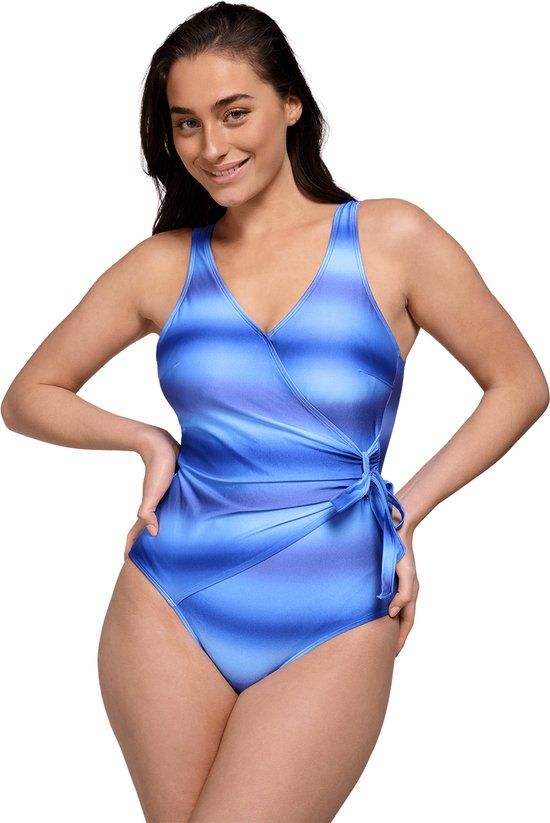 Ten Cate Badpak V-neck Padded Faded Blues Dames Maat 42