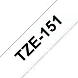 Brother TZe-151 labeltape zwart op transparant – breedte 24 mm