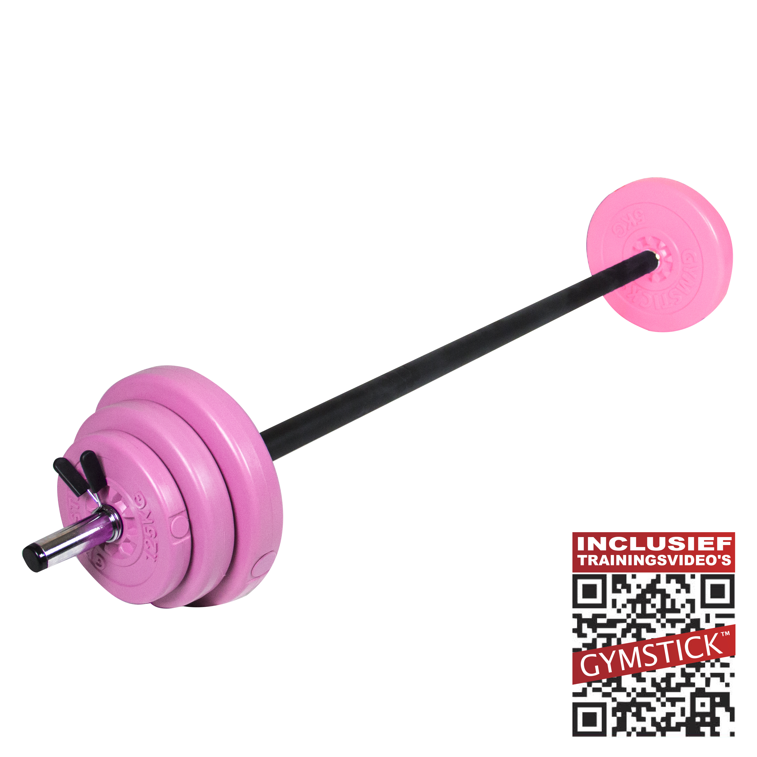 Gymstick 20 kg pump set met trainingsvideo s - roze