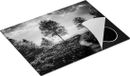 Chefcare Inductie Beschermer Landschap Rode Bloemen Zwart Wit 70x50cm
