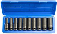 ASTA/SATRA Geko lange krachtdoppenset - 10-delig - 1/2 aansluiting - 10 tot 24 mm - slagdoppen - doppenset