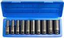 ASTA/SATRA Geko lange krachtdoppenset - 10-delig - 1/2 aansluiting - 10 tot 24 mm - slagdoppen - doppenset