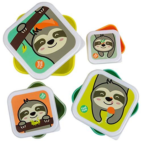 TUM TUM Nesting Snack Potten - Stanley Sloth - Kids Snack Box Set - BPA Free