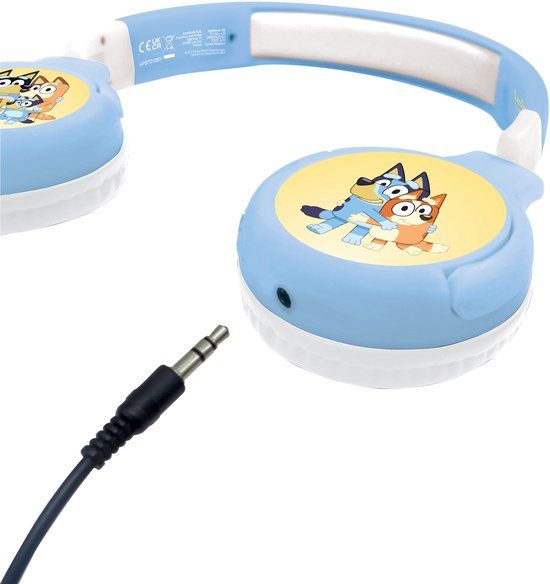 Lexibook 2-in-1 Bluetooth en bekabelde comfortabele opvouwbare koptelefoon met veilige volumebegrenzing Bluey Design