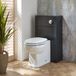 Hudson Reed Warwick WC-Ombouw 50cm Zwartgrijs Klassiek met Reservoir, Chromen Spoelknop en Richmond Staand Toilet met Witte Toiletzitting