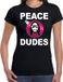 Bellatio Decorations Hippie jezus Kerstbal shirt / Kerst t-shirt peace dudes zwart voor dames - Kerstkleding / Christmas outfit S