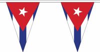 Merkloos / Sans marque Cuba Vlaggetjes vlaggenlijn slinger - 500 cm - polyester - binnen/buiten - versiering/feestartikelen