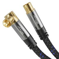 KabelDirekt TV-antennekabel, 15m, 75 Ohm, 90° haakse stekker naar rechte bus