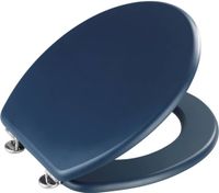 Wenko WC bril Prima - mat donkerblauw MDF - FSC hout - RVS scharnieren