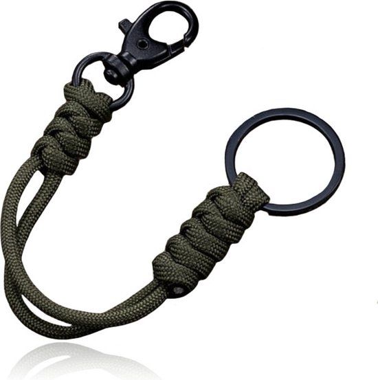 LGT JWLS Lookinggoodtoday Paracord Karabijnsluiting & Sleutelring - Army Green
