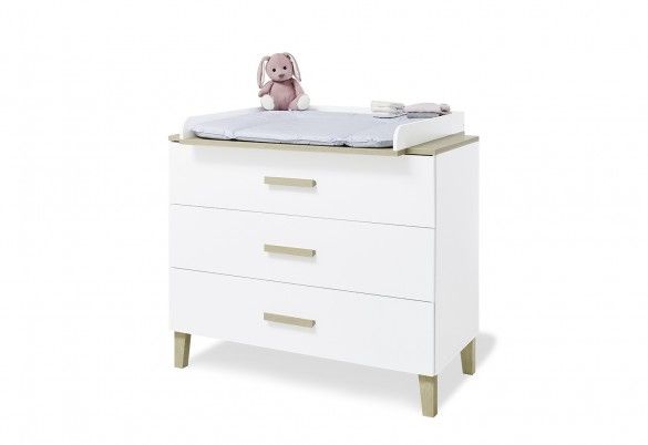 Pinolino Lumi Baby Commode - White - Wood - 3 Drawers - 110cm Wide