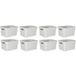 Lot de 8 bacs de rangement 30l plastique fabriqué en France - blanc cérusé décor stone