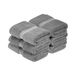 Superior 900 gram 100% premium langstapelig gekamd katoen 6-delige gezichtshanddoekenset, houtskool