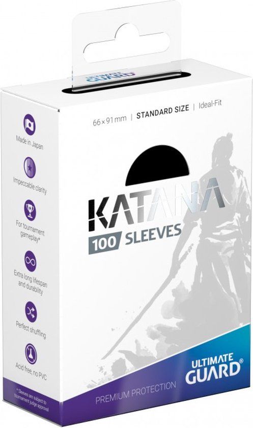 Ultimate Guard Katana Sleeves Standard Size Black - 100 Sleeves