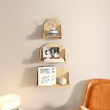 Stijlvol eiken wandplank, 24,8 x 25 x 15 cm, 100% melamine gecoat deeltjesbord, 8 mm dik, perfect voor moderne woondecoratie en opslagoplossingen