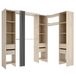DEKIT GRUPO RIMOBEL Kleerhanger, melamine, naturel, 205 x 164-234 x 141 cm