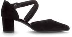 Gabor Pumps met Bandje 81.343.17 Zwart Suède Blokhak Puntige Neus Maat 38