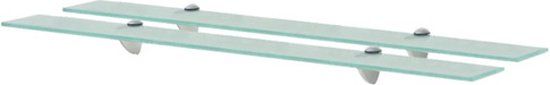 vidaXL Zwevende schappen 2 stuks 90x20 cm 8 mm glas
