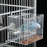 Automatische vogelvoeding No Mess Bird Cage Pet Feeder Zaad Voedsel Container voor parkiet kanarievogel valkparkiet papegaai Fink Canaries acryl (13x13x11 cm)